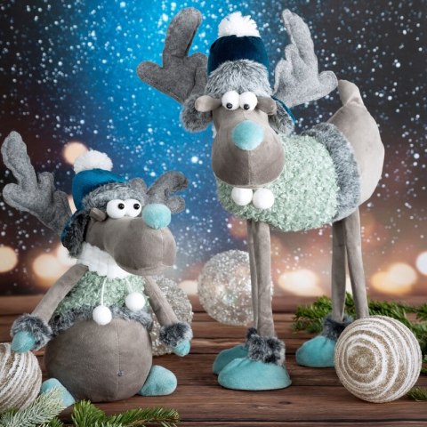 RENIFER ŚWIATECZNY 08 30 X 12 X 43 CM NIEBIESKI