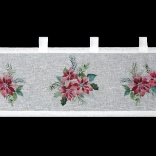 Zazdrostka świąteczna biało, czerwona zdobiona nadrukiem gwiazd betlejemskich 150x30 cm szelki - XSMAS 3