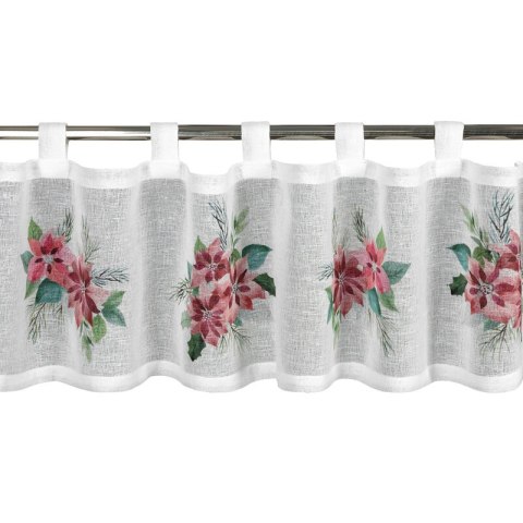 Zazdrostka świąteczna biało, czerwona zdobiona nadrukiem gwiazd betlejemskich 150x30 cm szelki - XSMAS 3