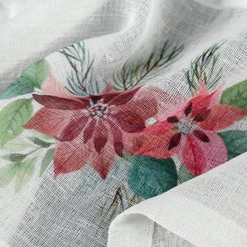 Zazdrostka świąteczna biało, czerwona zdobiona nadrukiem gwiazd betlejemskich 150x30 cm szelki - XSMAS 3