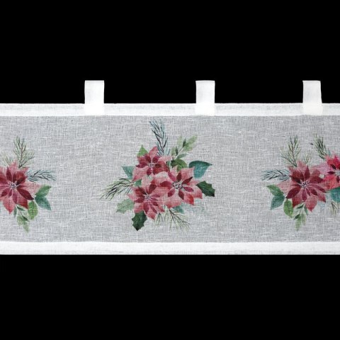 Zazdrostka świąteczna biało, czerwona zdobiona nadrukiem gwiazd betlejemskich 150x30 cm szelki - XSMAS 3