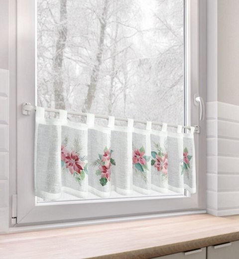 Zazdrostka świąteczna biało, czerwona zdobiona nadrukiem gwiazd betlejemskich 150x30 cm szelki - XSMAS 3