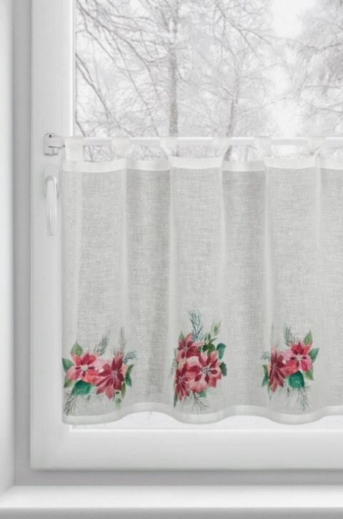 Zazdrostka świąteczna biało, czerwona zdobiona nadrukiem gwiazd betlejemskich 150x60 cm szelki - XSMAS 3