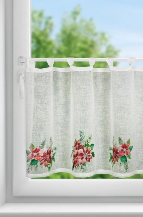 Zazdrostka świąteczna biało, czerwona zdobiona nadrukiem gwiazd betlejemskich 150x60 cm szelki - XSMAS 3