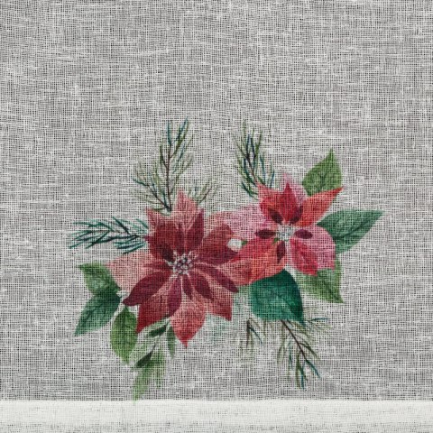 Zazdrostka świąteczna biało, czerwona zdobiona nadrukiem gwiazd betlejemskich 150x60 cm szelki - XSMAS 3