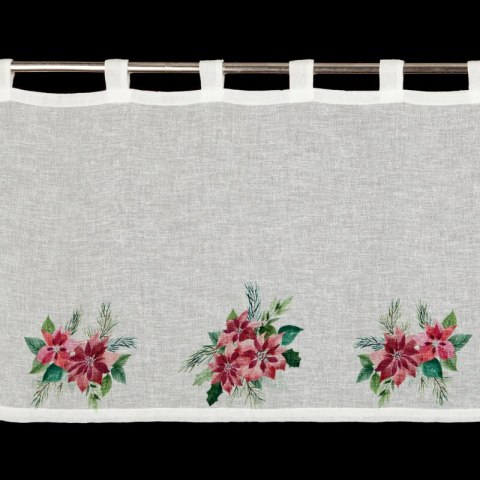 Zazdrostka świąteczna biało, czerwona zdobiona nadrukiem gwiazd betlejemskich 150x60 cm szelki - XSMAS 3