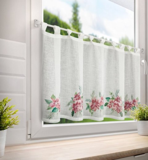 Zazdrostka świąteczna biało, czerwona zdobiona nadrukiem gwiazd betlejemskich 150x60 cm szelki - XSMAS 3