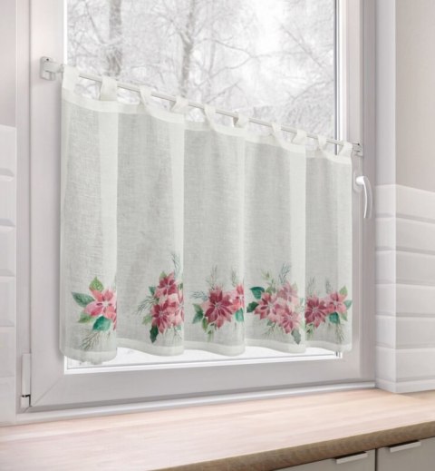 Zazdrostka świąteczna biało, czerwona zdobiona nadrukiem gwiazd betlejemskich 150x60 cm szelki - XSMAS 3