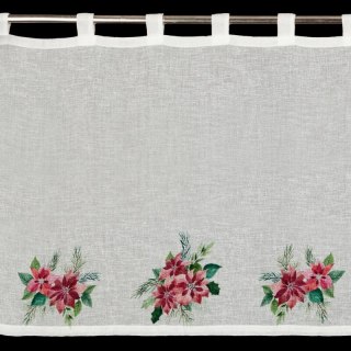 Zazdrostka świąteczna biało, czerwona zdobiona nadrukiem gwiazd betlejemskich 150x90 cm szelki - XSMAS 3