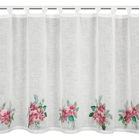 Zazdrostka świąteczna biało, czerwona zdobiona nadrukiem gwiazd betlejemskich 150x90 cm szelki - XSMAS 3