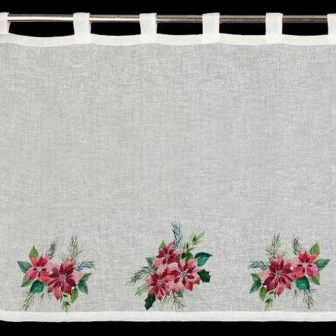 Zazdrostka świąteczna biało, czerwona zdobiona nadrukiem gwiazd betlejemskich 150x90 cm szelki - XSMAS 3