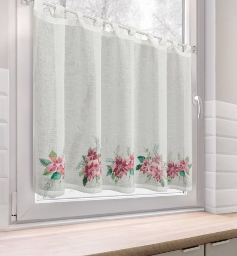 Zazdrostka świąteczna biało, czerwona zdobiona nadrukiem gwiazd betlejemskich 150x90 cm szelki - XSMAS 3