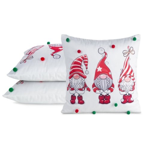 Poszewka na poduszkę świąteczna 45x45 cm z motywem skrzatów