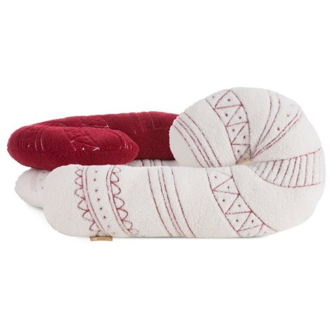 Poduszka świąteczna laska cukrowa 27x46 cm z tkaniny typu bukla biało, czerwona