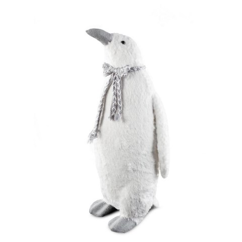 Urocza duża figurka świąteczna PINGWIN w plecionym szaliku z lśniącymi drobinkami