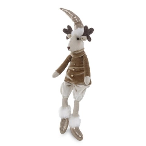 Figurka świąteczna uroczy siedzący JELEŃ w spodenkach