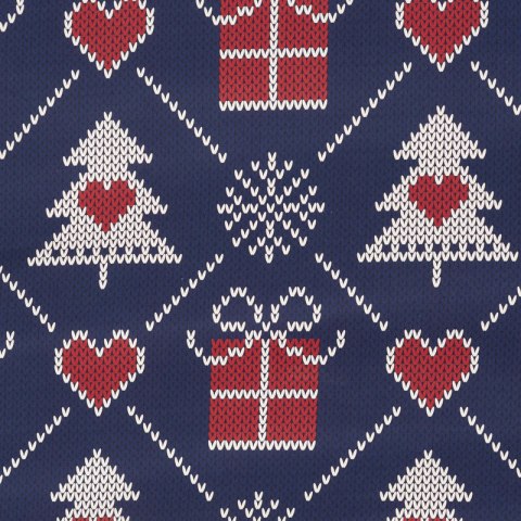 Pościel świąteczna 160x200 cm bawełniana kolor granatowy, czerwony z motywem choinek MERRY