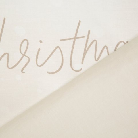 Pościel świąteczna 140x200 cm kolor beżowy, biały z subtelnym nadrukiem SNOWFLAKE