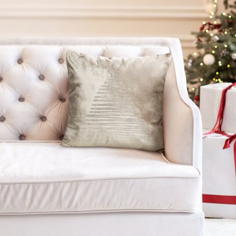 Poszewka na poduszkę świąteczna granatowa 45x45 cm welwetowa zdobiona diamencikami ROYAL