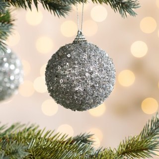 BOMBKA CHOINKOWA FI 8 CM SREBRNY