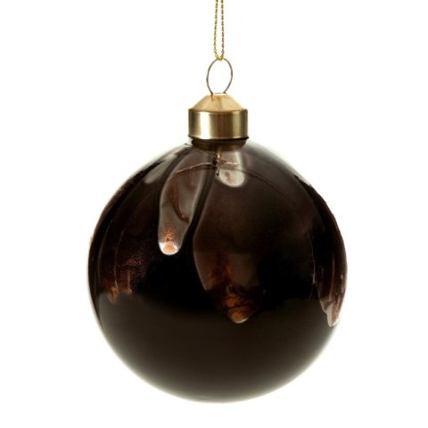 BOMBKA CHOINKOWA SZKLANA FI 8 CM BRĄZOWY