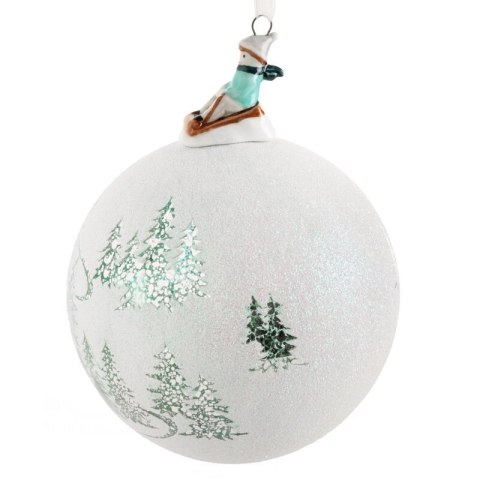 BOMBKA CHOINKOWA SZKLANA O 10 CM BIAŁY