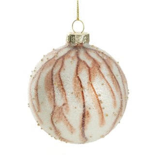 BOMBKA CHOINKOWA SZKLANA O 8 CM BIAŁY