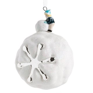 BOMBKA CHOINKOWA SZKLANA O 8 CM BIAŁY