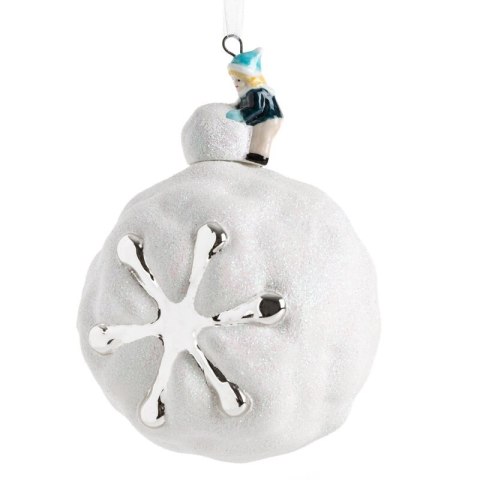 BOMBKA CHOINKOWA SZKLANA O 8 CM BIAŁY