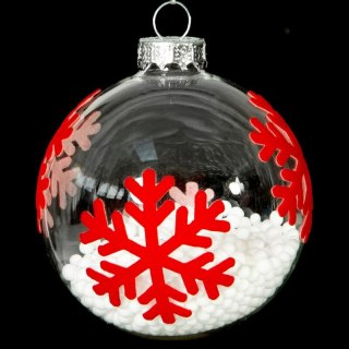 BOMBKA CHOINKOWA SZKLANA O 8 CM TRANSPARENTNY