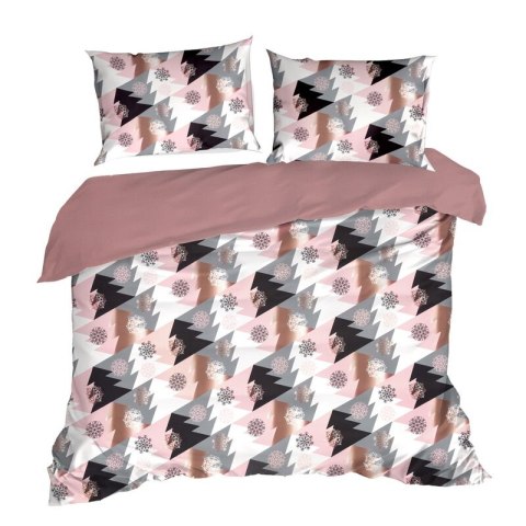 KOMPLET POŚCIELI ŚWIATECZNEJ AURA 220 X 200 CM RÓŻOWY