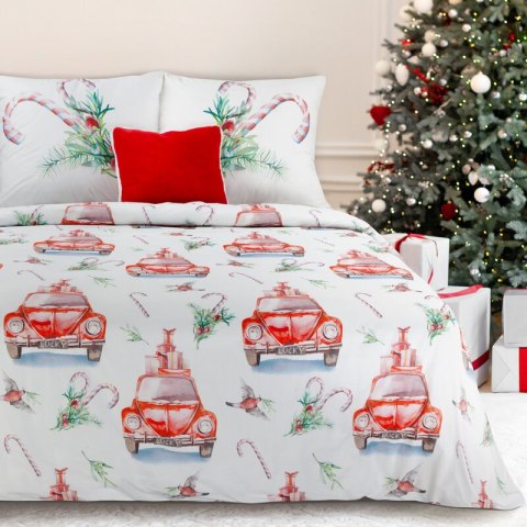 KOMPLET POŚCIELI ŚWIATECZNEJ CANDY 220 X 200 CM BIAŁY