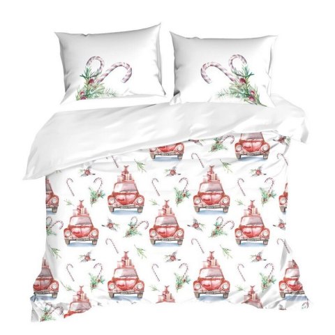 KOMPLET POŚCIELI ŚWIATECZNEJ CANDY 220 X 200 CM BIAŁY