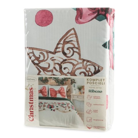 KOMPLET POŚCIELI ŚWIATECZNEJ RIBENO 220 X 200 CM BIAŁY
