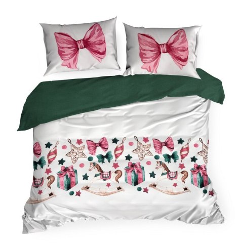 KOMPLET POŚCIELI ŚWIATECZNEJ RIBENO 220 X 200 CM BIAŁY