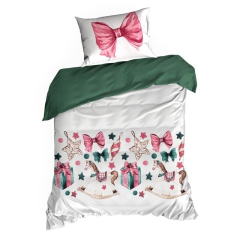 KOMPLET POŚCIELI ŚWIATECZNEJ RIBENO 220 X 200 CM BIAŁY