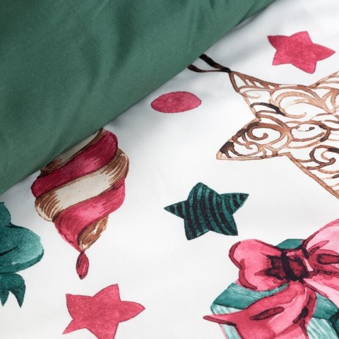 KOMPLET POŚCIELI ŚWIATECZNEJ RIBENO 220 X 200 CM BIAŁY