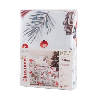 KOMPLET POŚCIELI ŚWIATECZNEJ WILLOW 140 X 200 CM BIAŁY