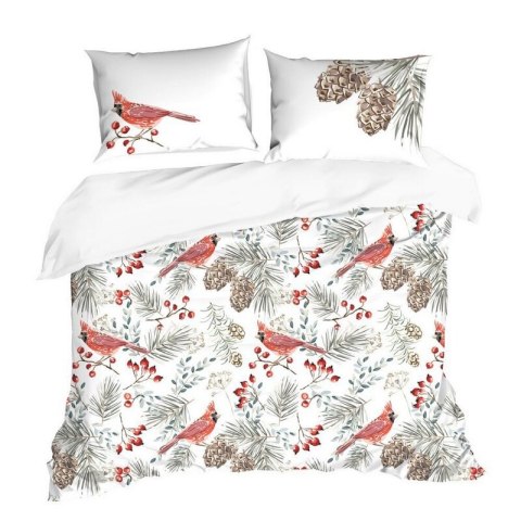 KOMPLET POŚCIELI ŚWIATECZNEJ WILLOW 140 X 200 CM BIAŁY