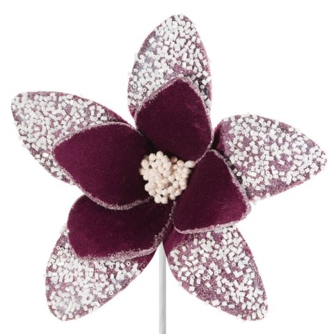 KWIAT ŚWIĄTECZNY DEKORACYJNY 15C O 20 CM BORDOWY