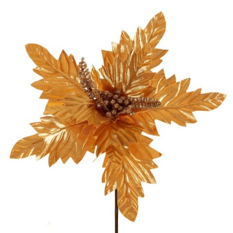 KWIAT ŚWIĄTECZNY DEKORACYJNY 237 O 30 CM ZŁOTY