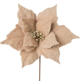 KWIAT ŚWIĄTECZNY DEKORACYJNY 246 O 22 CM BEŻOWY