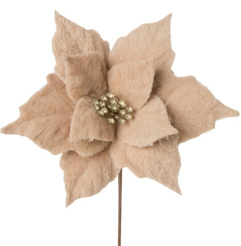 KWIAT ŚWIĄTECZNY DEKORACYJNY 246 O 22 CM BEŻOWY