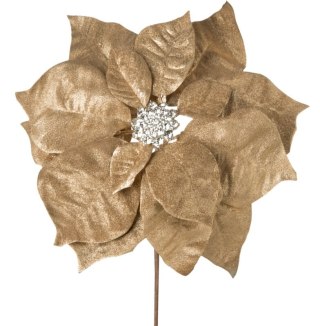 KWIAT ŚWIĄTECZNY DEKORACYJNY 251 O 25 X 14 CM ZŁOTY
