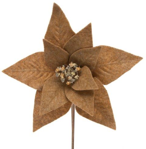 KWIAT ŚWIĄTECZNY DEKORACYJNY 262 O 30 X 22 CM JASNOBRĄZOWY