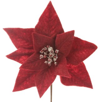 KWIAT ŚWIĄTECZNY DEKORACYJNY 264 O 30 X 22 CM CZERWONY