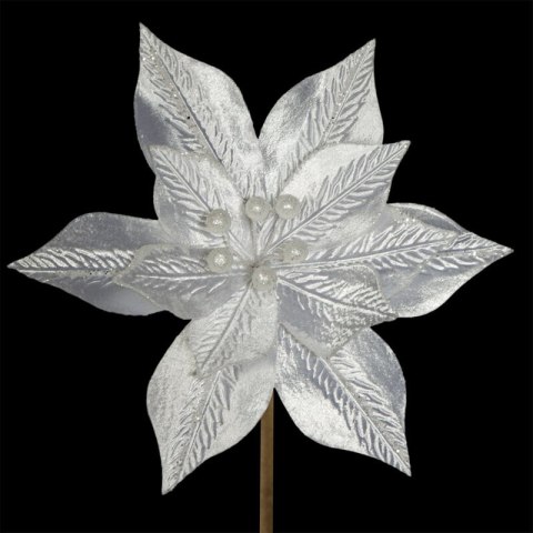 KWIAT ŚWIĄTECZNY DEKORACYJNY 58 20 CM BIAŁY