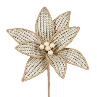 KWIAT ŚWIĄTECZNY DEKORACYJNY 95 23 X 15 CM BEŻOWY