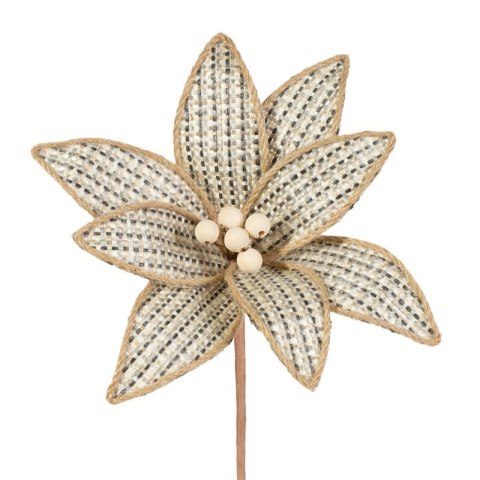 KWIAT ŚWIĄTECZNY DEKORACYJNY 95 23 X 15 CM BEŻOWY