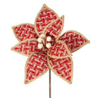 KWIAT ŚWIĄTECZNY DEKORACYJNY 96 29 X 15 CM CZERWONY